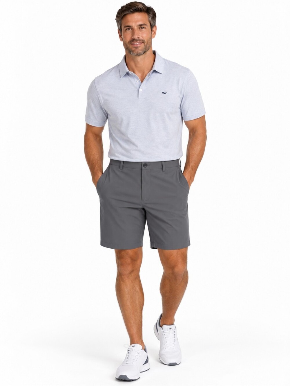 Vineyard Vines Stillwater OTG Golf Shorts Gray Stretch Men's 36
